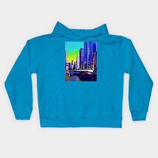 Chicago Vaporwave Kids Hoodie